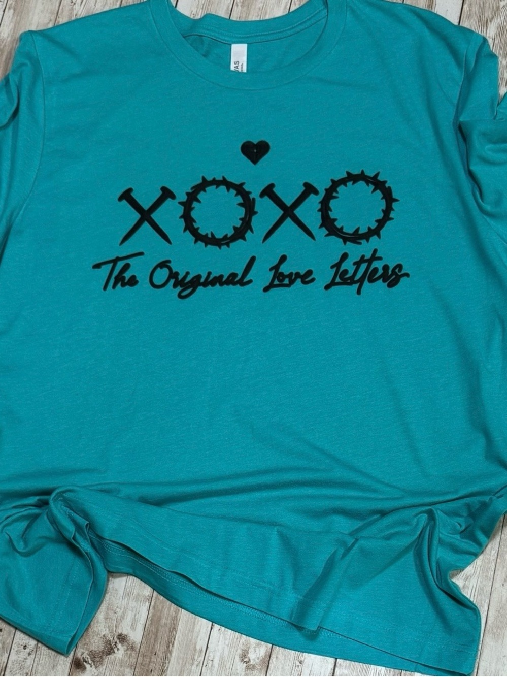 XOXO The Original Love Letters Aqua Shirt XL